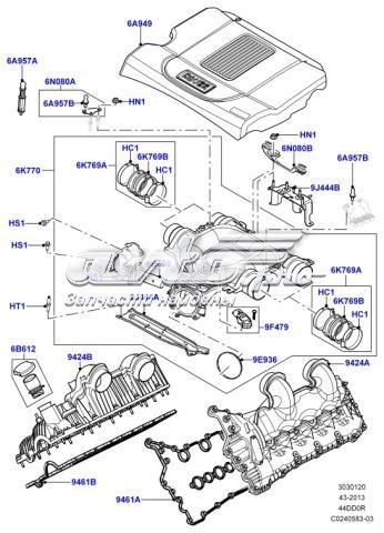 LR035031 Land Rover junta, colector de admisión, derecha