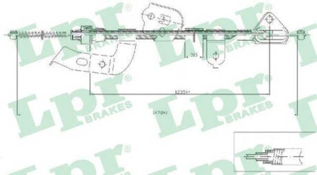 C0133B LPR cable de freno de mano trasero derecho