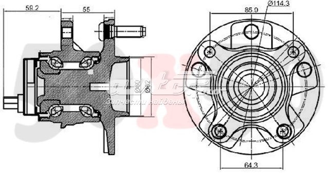 3DACF027F8BS Koyo Cubo delantero