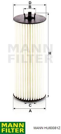 Filtro de aceite HU60081Z Mann-Filter