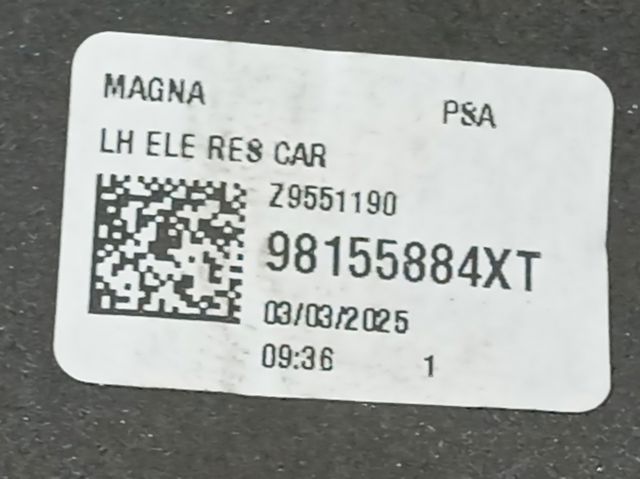 Espejo de retrovisor izquierdo 98155884XT Peugeot/Citroen