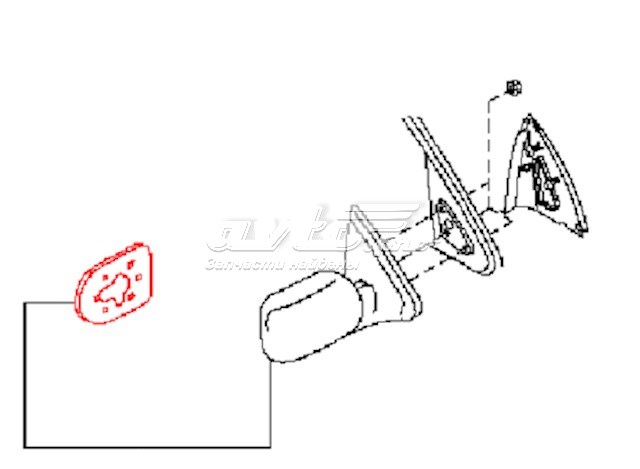 Cristal de retrovisor exterior derecho Nissan Almera CLASSIC (B10RS)