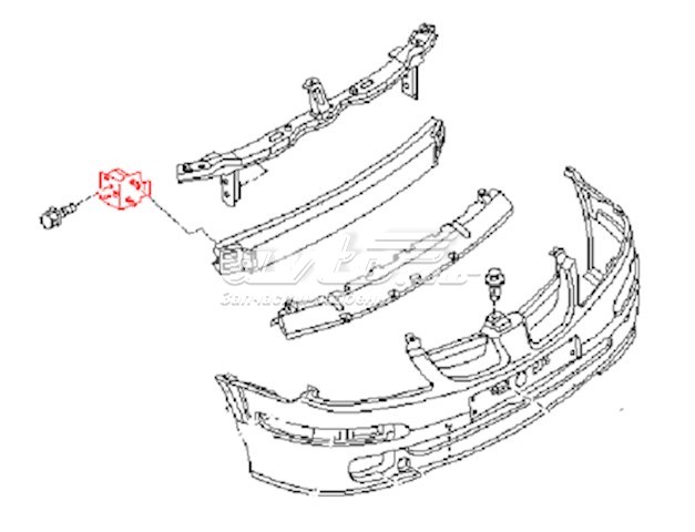 622104M400 Nissan soporte de amplificador de parachoques delantero