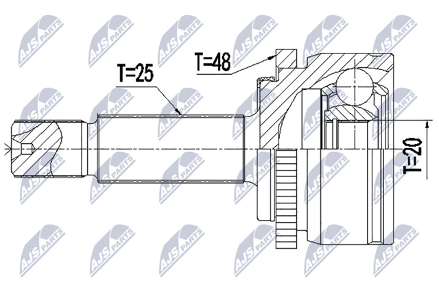 NPZ-KA-367 NTY junta homocinética exterior delantera