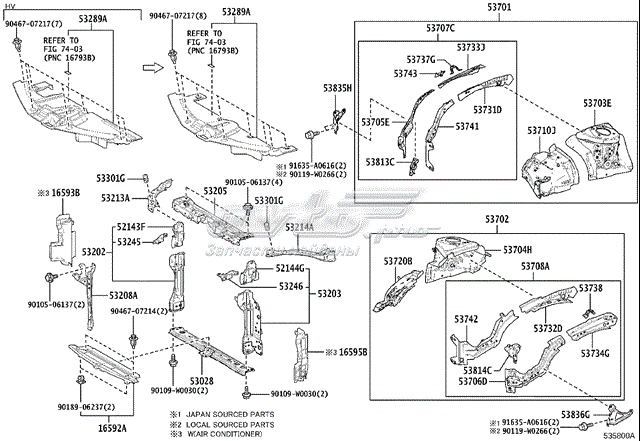 Soporte de radiador superior (panel de montaje para foco) para Toyota Corolla (E21)