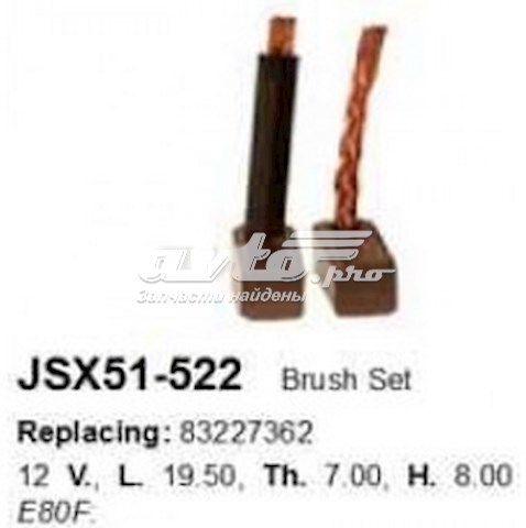 JSX51-522 Cargo escobilla de carbón, arrancador