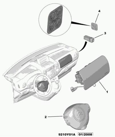 AIRBAG Botón de desactivación del airbag Citroen C3 1 (FC)