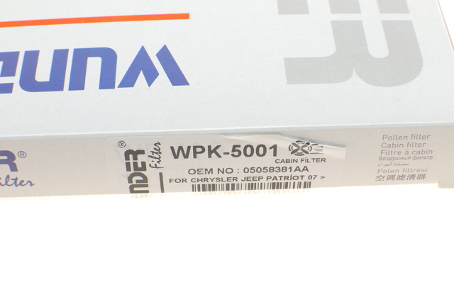 Filtro de habitáculo WPK5001 Wunder
