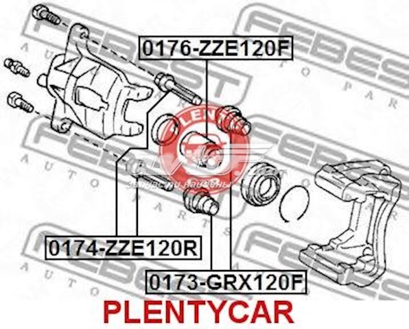 Fuelle, guía de pinza de freno delantera FEBEST 0173GRX120F