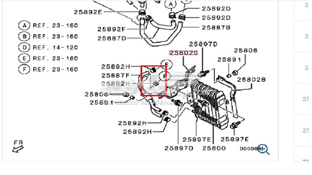 Abrazadera de acoplamiento, metal, universal MITSUBISHI MR281416