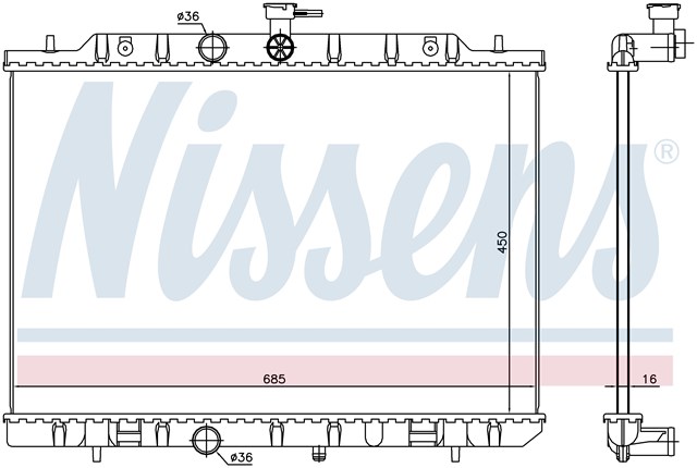 606791 Nissens radiador refrigeración del motor