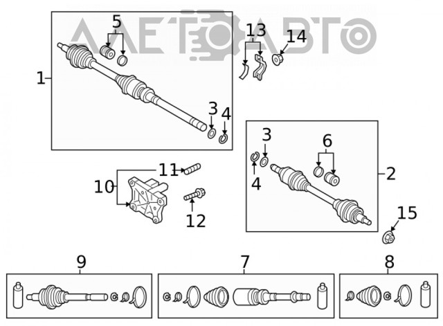 Árbol de transmisión delantero derecho para Mazda CX-9 (TC)