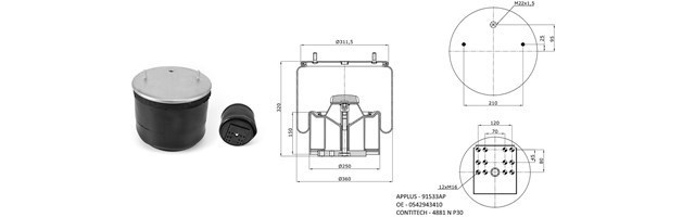 MLF7106 Arvin Meritor muelle neumático, suspensión