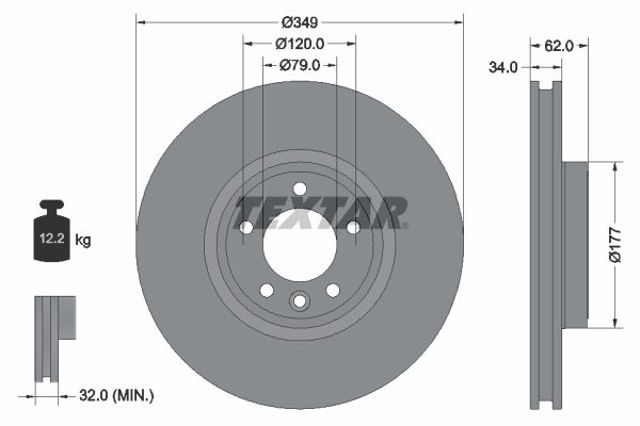 92307605 Textar freno de disco delantero