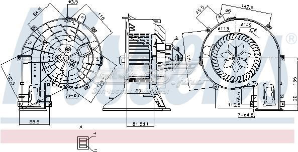 Ventilador (rodete +motor) aire acondicionado con electromotor completo NISSENS 87401