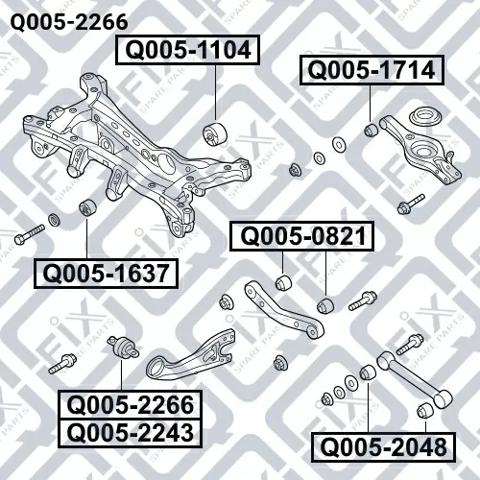 Q005-2266 Q-fix suspensión, brazo oscilante, eje trasero, inferior