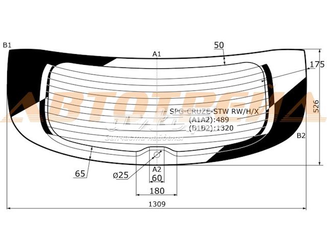 95273506 Peugeot/Citroen cristales de el maletero(3/5 puertas traseras (trastes)