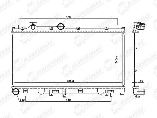 45119AL060 Subaru radiador refrigeración del motor