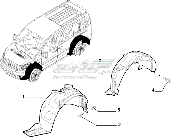 Guardabarros interior, aleta trasera, izquierdo para Peugeot Expert (VF3V)
