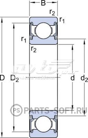 Cojinete, palier, eje delantero FAG 60072RSRC3