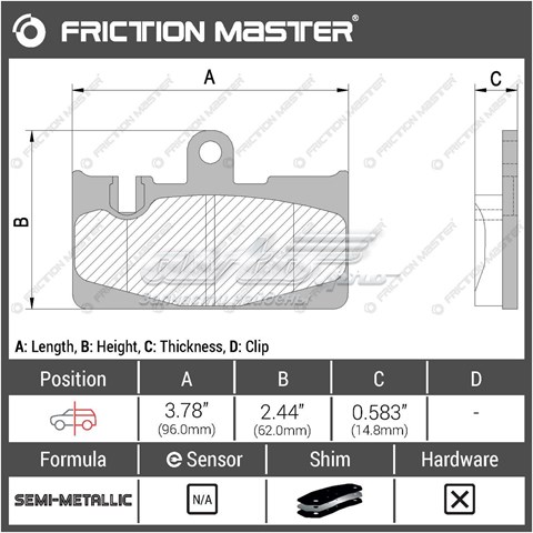 MKD871 Friction Master pastillas de freno traseras