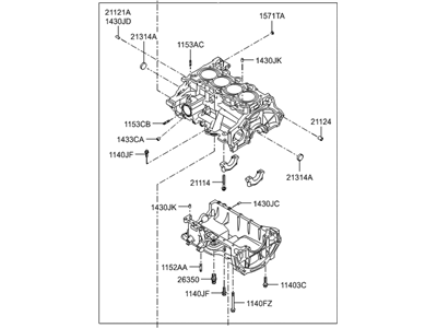 211002B810 Hyundai/Kia bloque motor