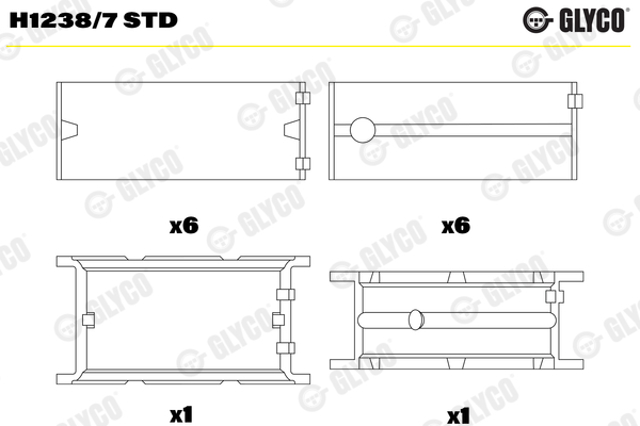 Juego de cojinetes de cigüeñal, estándar, STD Glyco H12387STD precio, desde 72,98 EUR