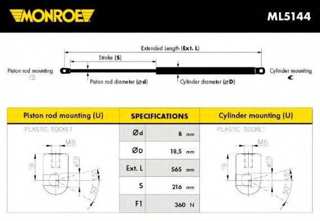 Comprar GS0143 Magneti Marelli Amortiguador de puerta trasera