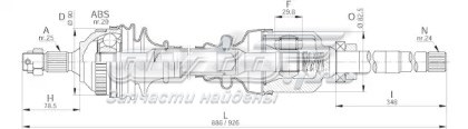 DRS620100 Open Parts árbol de transmisión delantero derecho