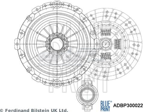 ADBP300022 Blue Print kit de embrague (3 partes)