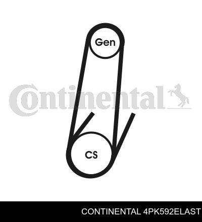 Correa de alternador 4PK592ELAST Continental/Siemens