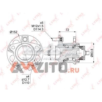 WH1502 Lynxauto cubo trasero derecho