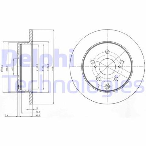 BG4115 Delphi disco de freno trasero