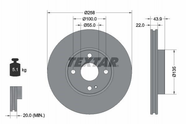 92300903 Textar freno de disco delantero