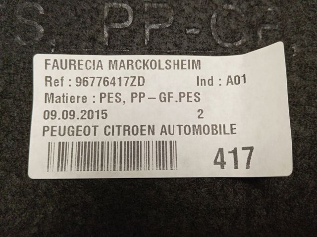 Bandeja trasera 96776417ZD Peugeot/Citroen