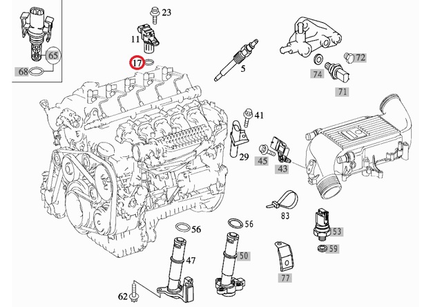 0239978248 Mercedes junta del sensor de posición del árbol de levas