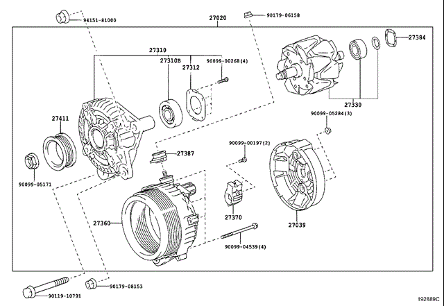 2706050390 Toyota alternador