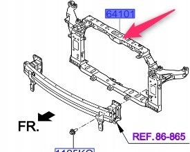 Soporte de radiador 64101B2000 Hyundai/Kia