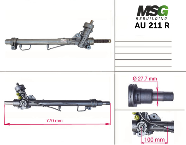 Engranaje de dirección MSG Rebuilding AU211R precio, desde 89,25 EUR