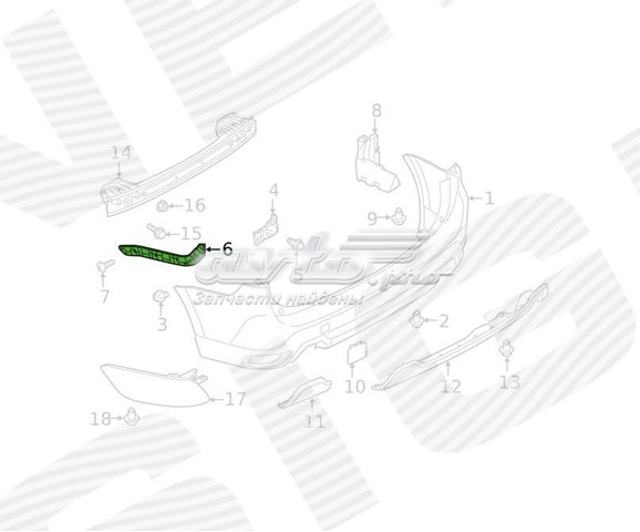 PSB43110AR Signeda soporte de parachoques trasero derecho