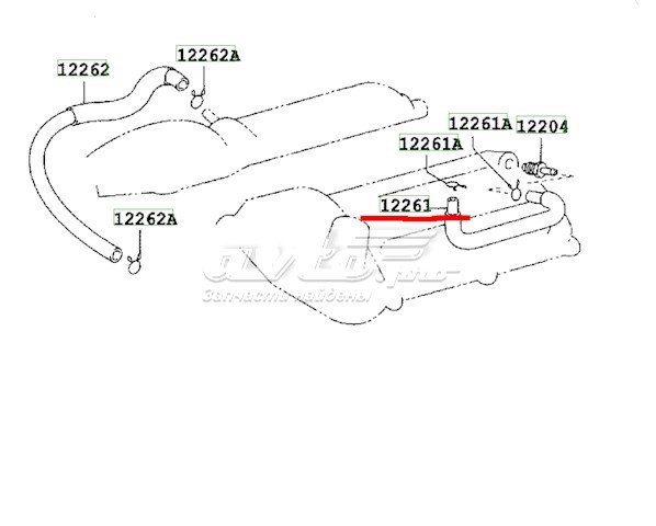 Tubo flexible, ventilación bloque motor Toyota Fj Cruiser 