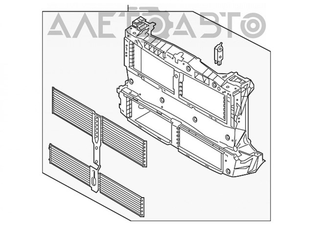 LX6Z5816146B Ford soporte de radiador completo