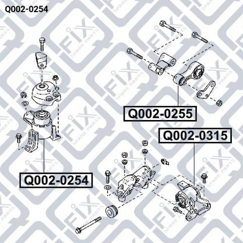 Q0020254 Q-fix Soporte de motor derecho