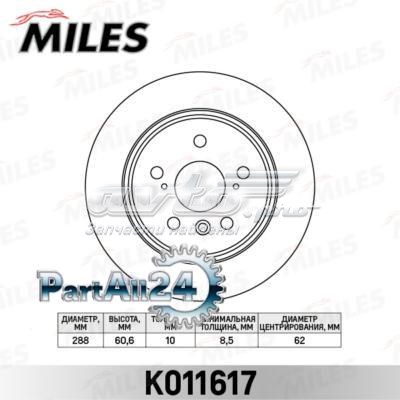 K011617 Miles disco de freno trasero