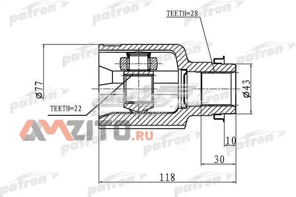 PCV1046 Patron junta homocinética interior delantera derecha