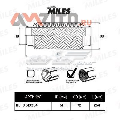 HBFB51X254 Miles chapa ondulada del silenciador