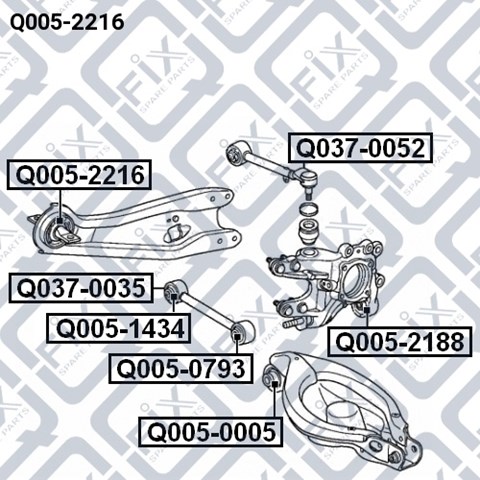 Q0052216 Q-fix Buje delantero del brazo longitudinal trasero