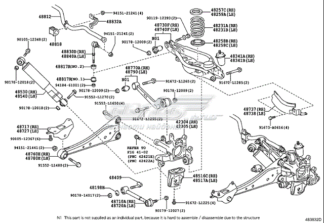 Palanca De Soporte Suspension Trasera Longitudinal Inferior Izquierda/Derecha para Toyota RAV4 (A4)