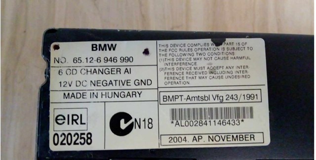 Comprar 65126946990 BMW 