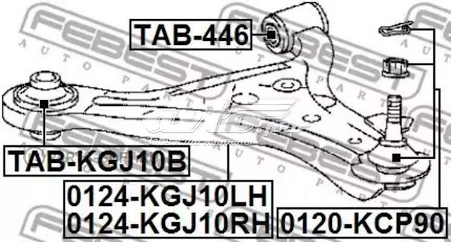 TAB-KGJ10B Febest silentblock de suspensión delantero inferior